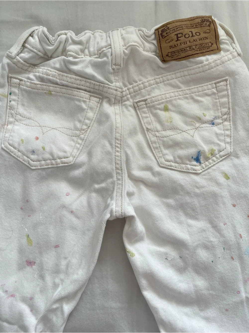 Polo Ralph Lauren Kids White Paint-Splatter Jeans